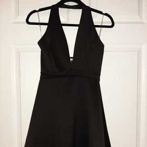 Black plunging halter dress Charlotte Russe Size M